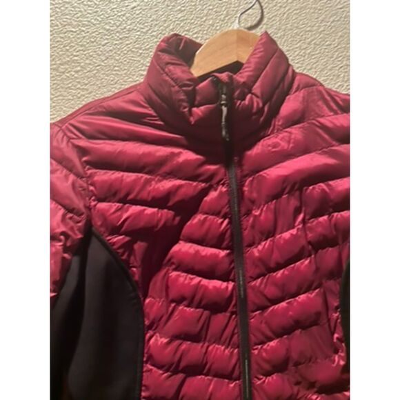 NWOT 32 Degrees Heat Women's Black/ Burgundy s Mixed Media Jacket Size S - Picture 5 of 7